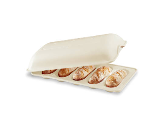 Emile henry kerámia mini baguette sütőforma (krémszínű)